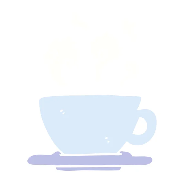 Plat Couleur Illustration Dessin Animé Tasse Café Chaud — Image vectorielle