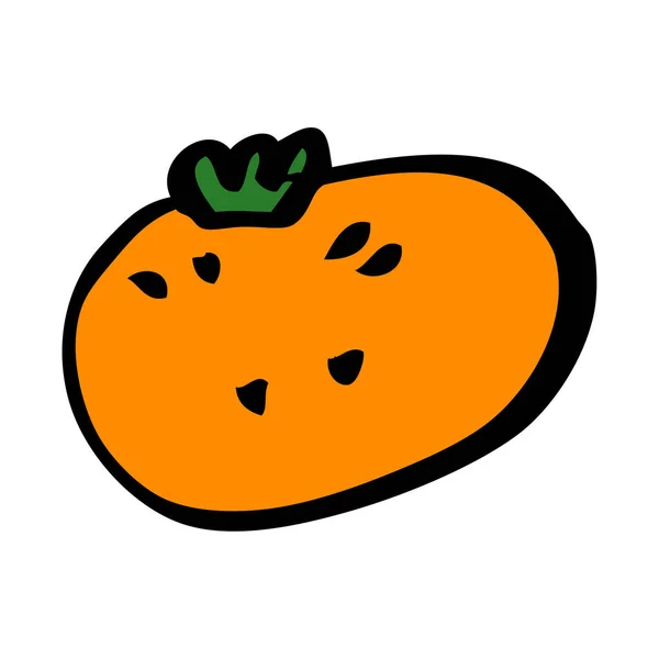 Dibujos Animados Garabato Cítricos Naranja — Vector de stock