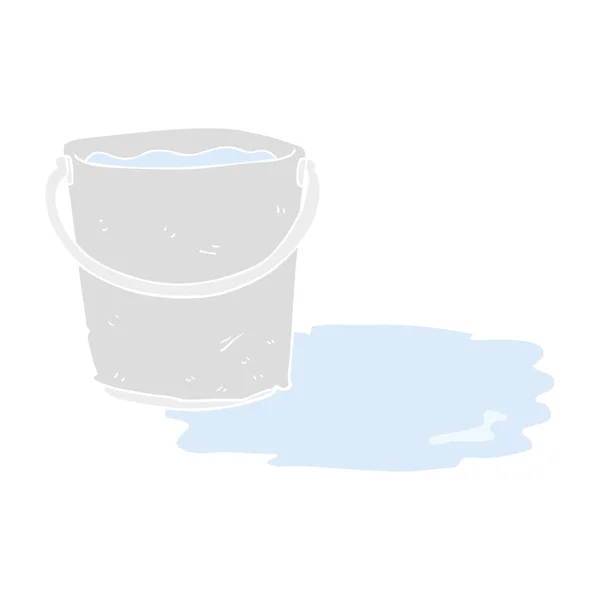 Flachfarbige Illustration Eines Eimers Mit Wasser — Stockvektor