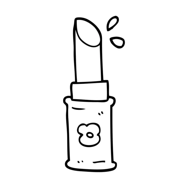 Line Drawing Cartoon Lipstick — Stock Vector
