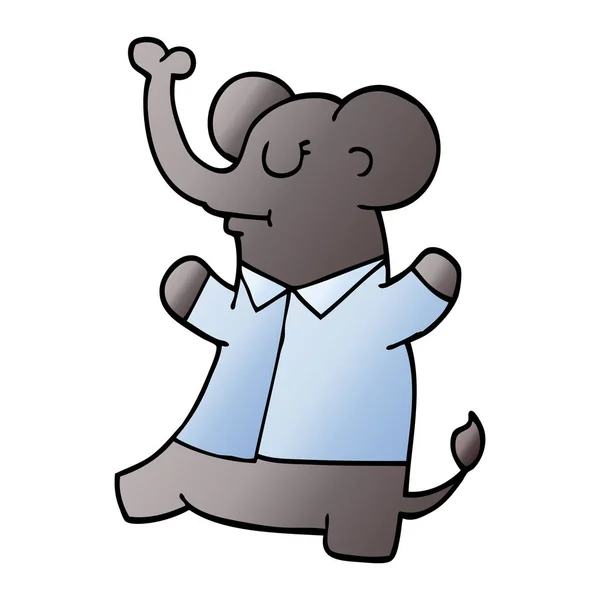 Desenho Animado Doodle Elefante —  Vetores de Stock