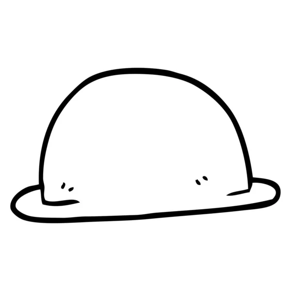 Line Drawing Cartoon Hat — Stock Vector