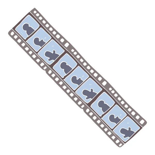 Flachfarbige Abbildung Des Filmstreifens — Stockvektor