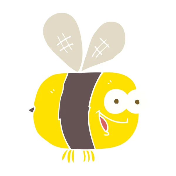 Ilustracja Kolor Płaskie Bee — Wektor stockowy