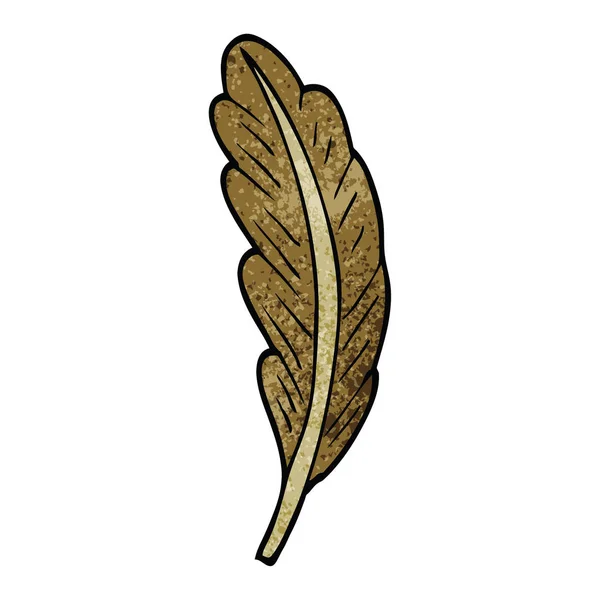Cartoon Doodle Bird Feather — Stock Vector