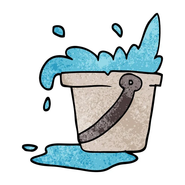 Balde Doodle Desenhos Animados Água — Vetor de Stock