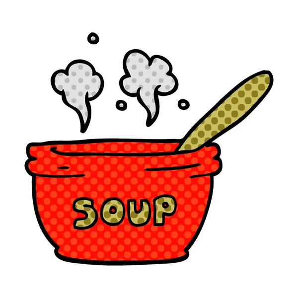 Gribouille Dessin Animé Soupe Chaude — Image vectorielle