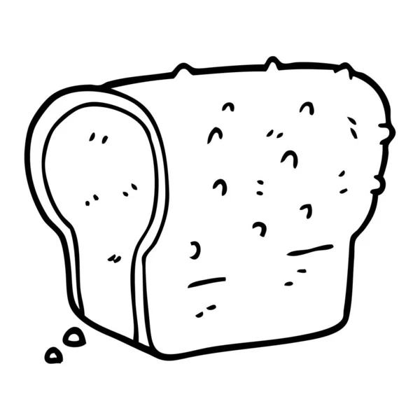 Line Drawing Cartoon Wholemeal Bread — Stock Vector