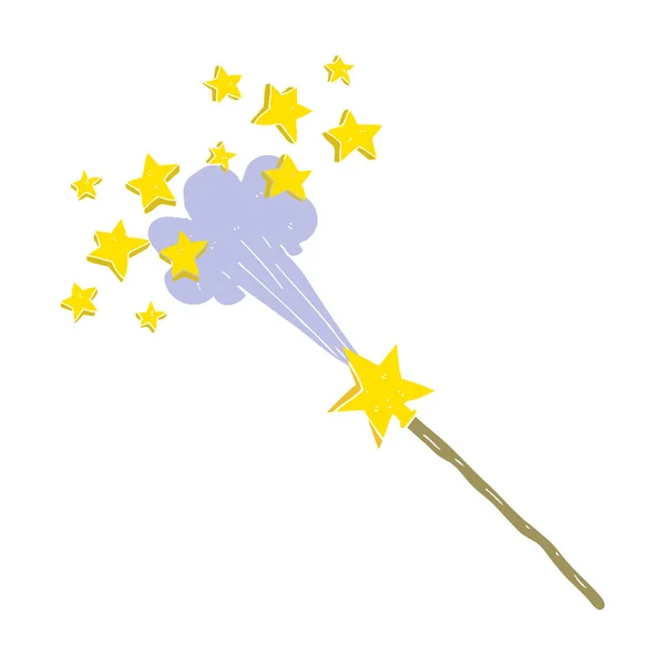 魔法の杖のフラット カラー イラスト — ストックベクタ