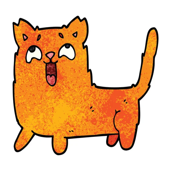 Αστεία Γάτα Γελοιογραφία Doodle — Διανυσματικό Αρχείο