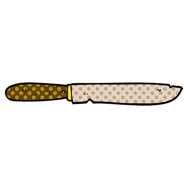 Cuchillo Dibujos Animados Doodle Pan — Vector de stock