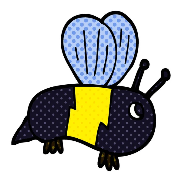 Cartoon Doodle Bumble Bee — Stock Vector