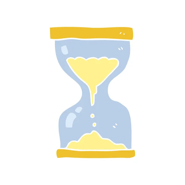 Flat Color Illustration Sand Timer Hourglass — Stock Vector