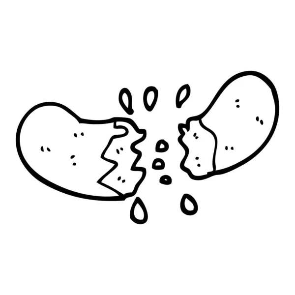 Saucisse Dessin Animé Noir Blanc — Image vectorielle