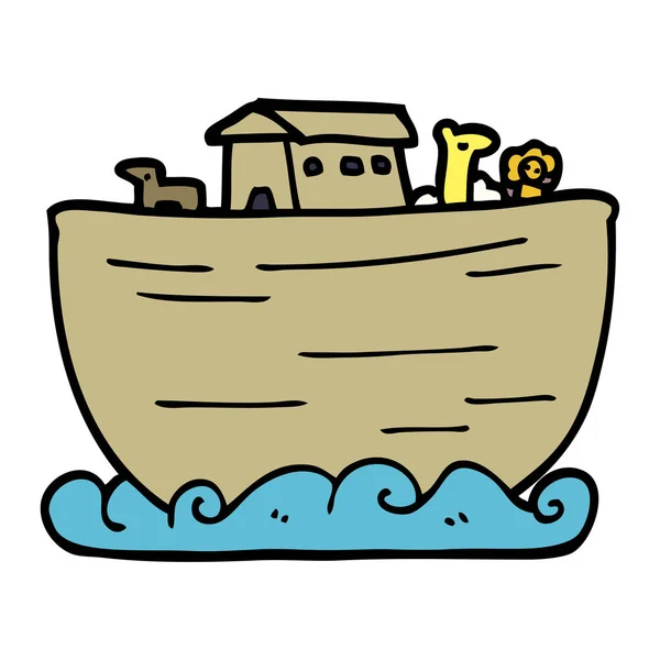 Çizgi Film Karalamaları Nuh Gemisi — Stok Vektör