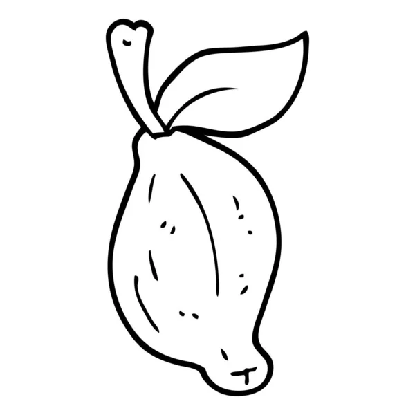 Línea Dibujo Dibujos Animados Lima Fruta — Vector de stock