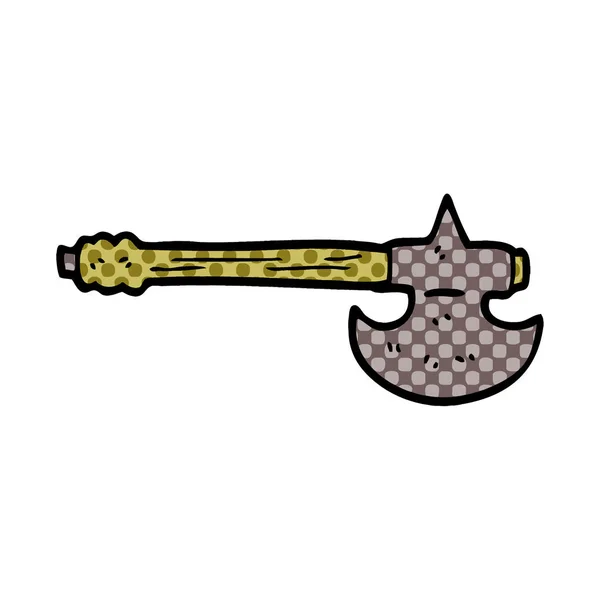 Cartoon Doodle Medieval Axe — Stock Vector