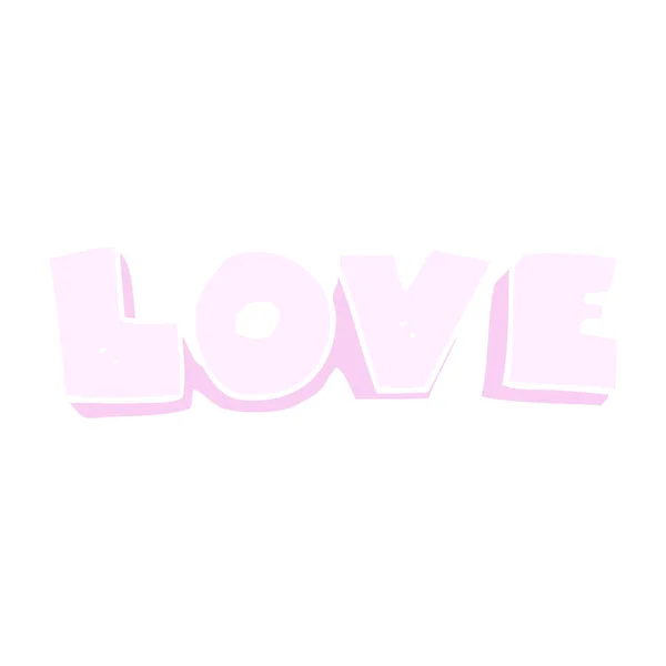 Platt Färg Illustration Ordet Kärlek — Stock vektor