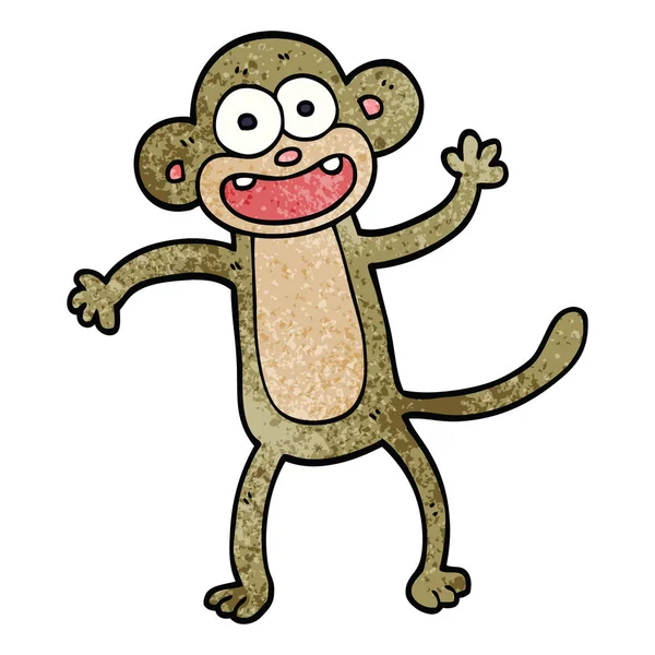 Doodle Dos Desenhos Animados Macaco Louco — Vetor de Stock