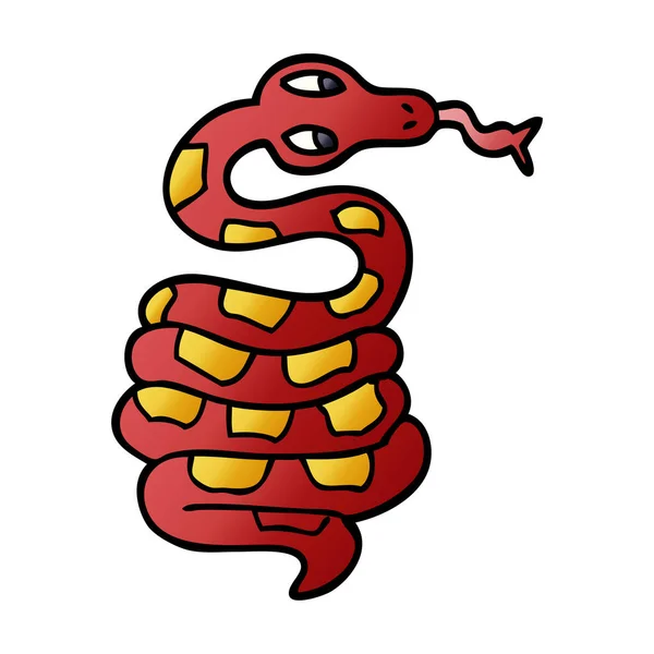 Rajzfilm Doodle Snake Vektor Ábra — Stock Vector