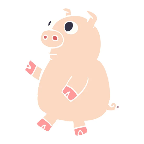 Cartoon Doodle Funny Pig — Stock Vector