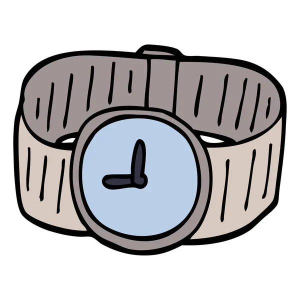 Orologio Polso Cartoon Doodle — Vettoriale Stock