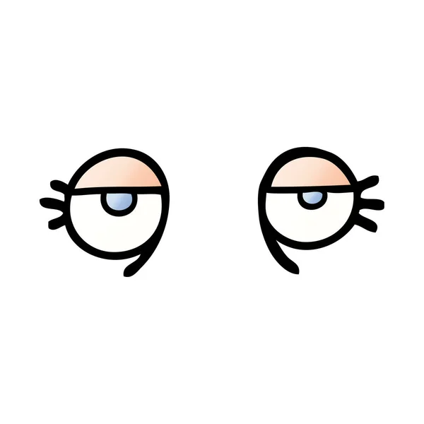 Vector Gradiente Ilustración Dibujos Animados Ojos Cansados — Vector de stock