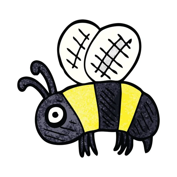 Cartoon Doodle Úzkosti Včela — Stockový vektor