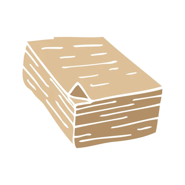 Cartone Animato Scarabocchio Mucchio Carta — Vettoriale Stock