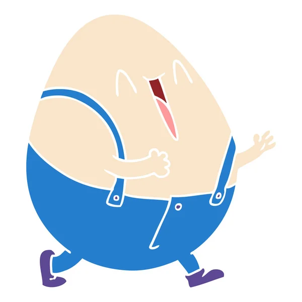 Humpty Dumpty Flat Color Style Cartoon Egg Man — Stock Vector