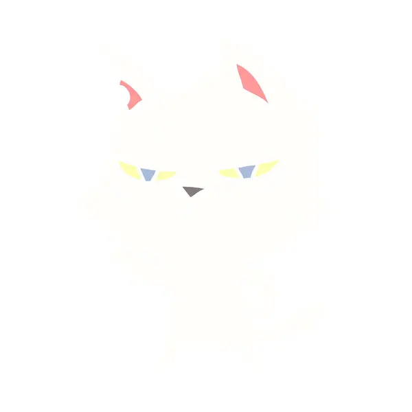タフな単色スタイル漫画猫 — ストックベクタ