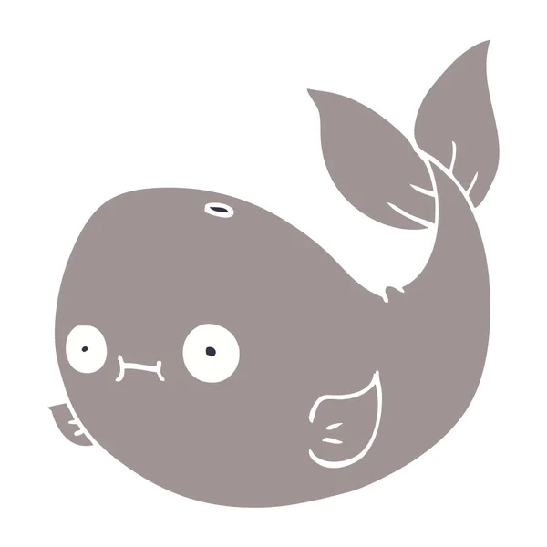 Dibujo Animado Doodle Ballena Vector Ilustración — Vector de stock