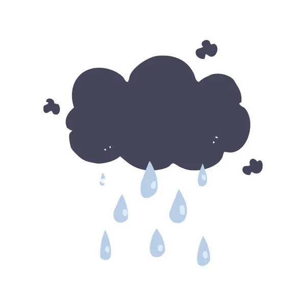 Flache Farbe Stil Cartoon Wolke Regnet — Stockvektor