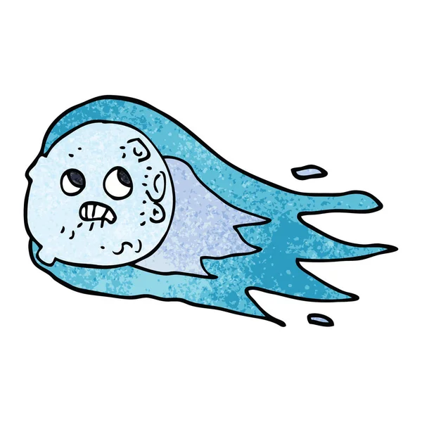 Cartoon Doodle Worried Comet — Stock Vector