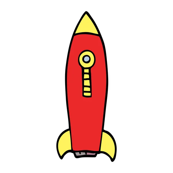 Cartoon Doodle Ruimte Raket — Stockvector