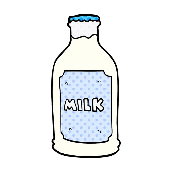 Botella Leche Garabato Dibujos Animados — Vector de stock