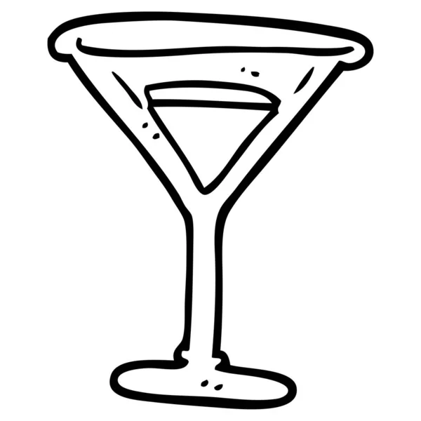 Línea Dibujo Dibujos Animados Martini — Vector de stock