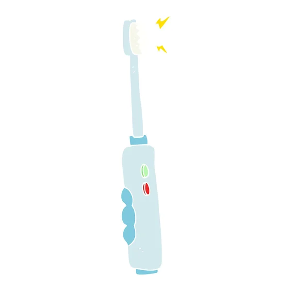Flat Color Illustration Buzzing Electric Toothbrush — Stock Vector