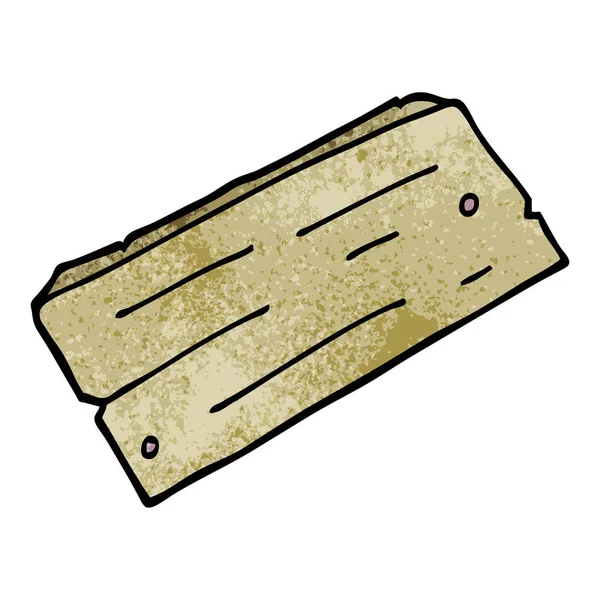 Cartoon Doodle Plank Van Hout — Stockvector