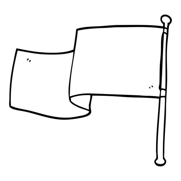 Линия Рисования Карикатуры Красный Флаг — стоковый вектор