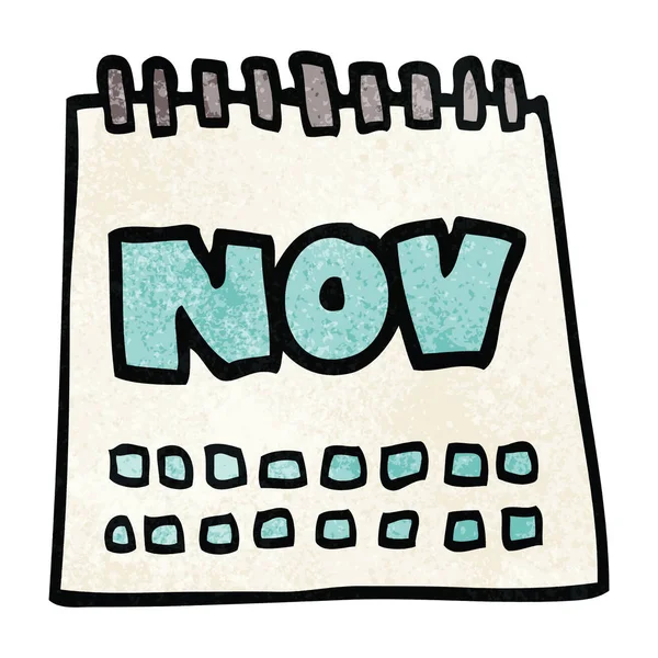 Cartoon Doodle Kalender Visar November Månad — Stock vektor