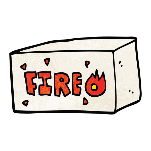 Cartoni Animati Doodle Segno Fuoco Emergenza — Vettoriale Stock