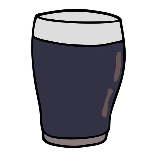 Cartoon Doodle Pint Van Stout — Stockvector