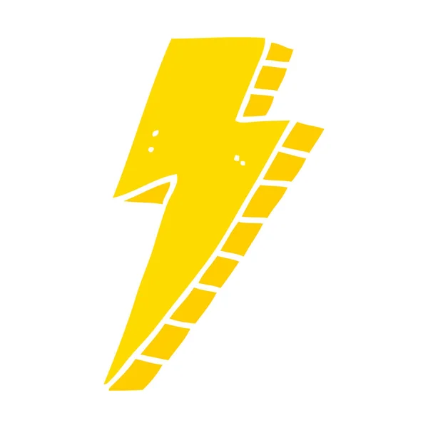 Flat Color Style Cartoon Lightning Bolt — Stock Vector