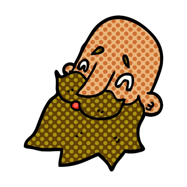 Desenho Animado Doodle Homem Com Barba — Vetor de Stock
