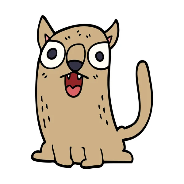 Desenho Animado Doodle Gato Engraçado — Vetor de Stock