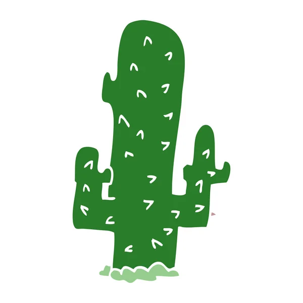 Kartun Doodle Cactus Vektor Ilustrasi - Stok Vektor