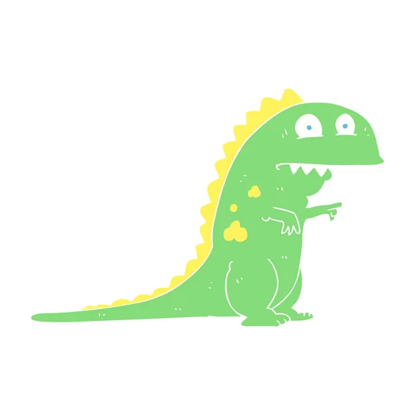 Dinozor Düz Renkli Çizimi — Stok Vektör