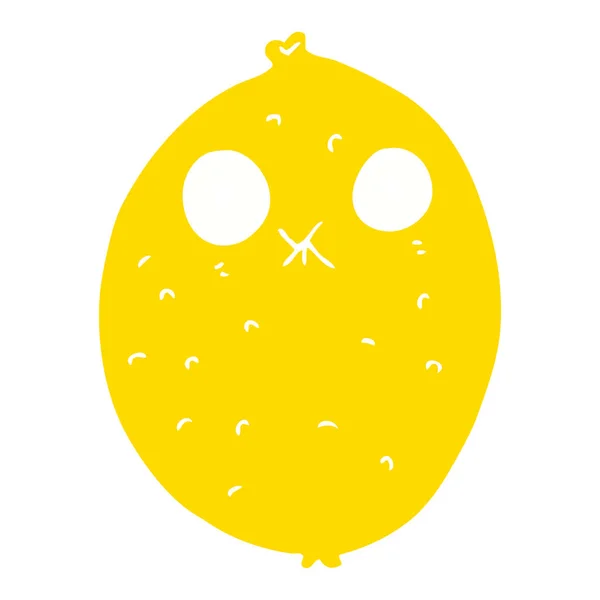 Egale Kleur Stijl Cartoon Bitter Lemon — Stockvector