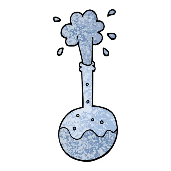Grunge Textured Illustration Cartoon Boiling Science Beaker — Stock Vector